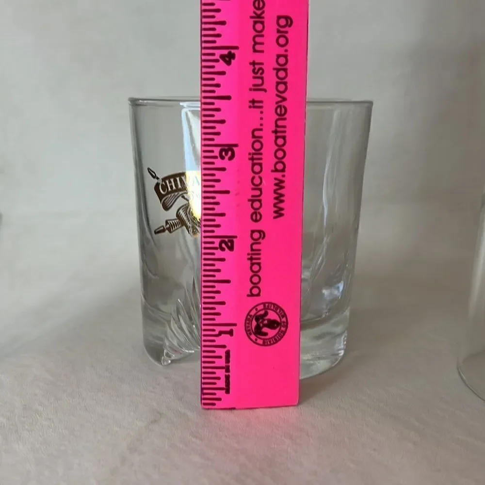 Chivas Regal 12 Rock Glasses 8 Oz 3 In Round 3 1/2 In Tall Set 2 Heavy Bottom